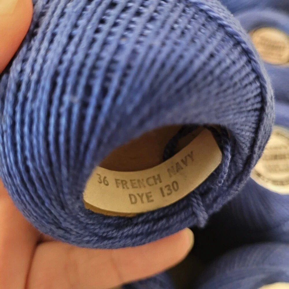Twilleys Yarn 24 NEW 25g Skeins Lyscordet No 5 Cotton Crochet French Navy 36 BOX